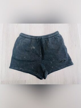 BILLABONG acid washed black sweat shorts
